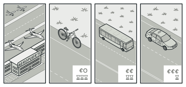 Varias estrategias de transporte